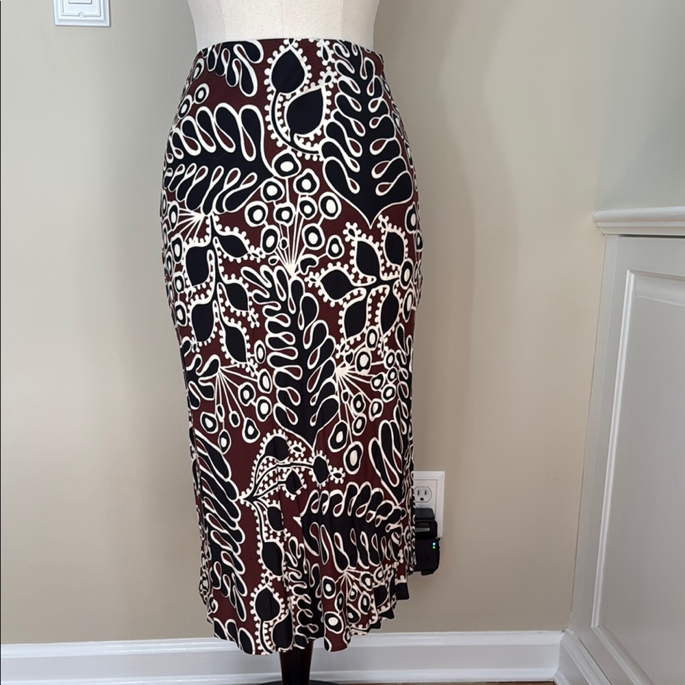 NWT Who what wear: Brown Black and White Patterned Skirt
